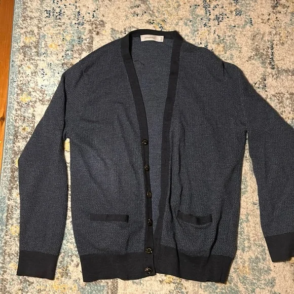 Ermenegildo Zegna blue herringbone cardigan. - Picture 1 of 4